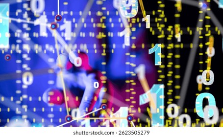 Abstract Digital Numbers Network Data Flow