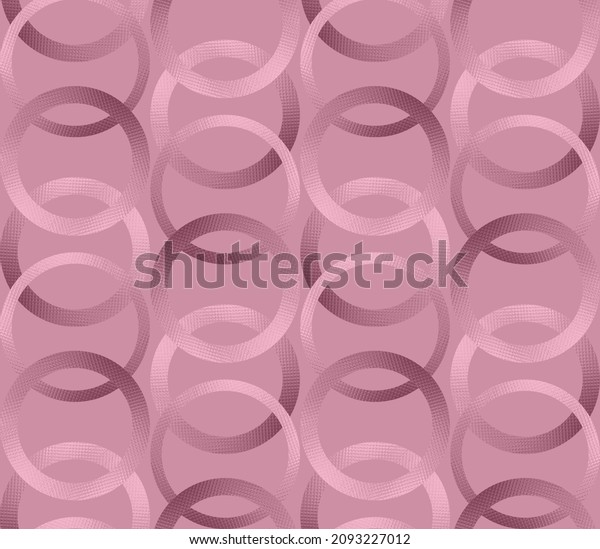 Abstract digital pattern wallpaper for walls with circle patterns on a powdery pink background.