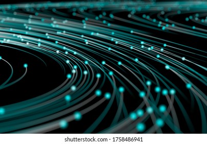 Abstract Digital Technology Background. Big Data Visualization. High Speed Network Connection Structure. 3d Render.