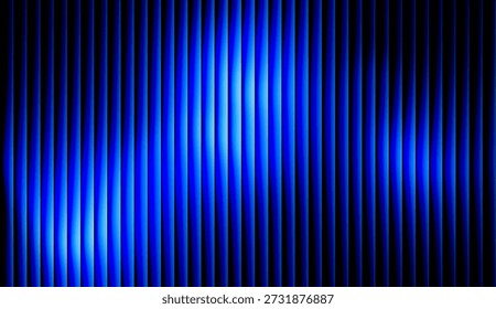 Abstract digital technology background with glowing vibrant blue vertical waves. Futuristic cyber data stream aesthetic with electric light rays and dark creative backdrop.	
