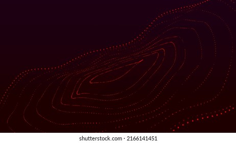 Abstract Digital Wave. Dynamic Wave Of Glowing Particles. Data Technology Background. 3d.