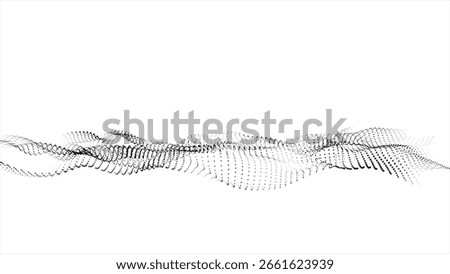 Abstract digital wave of particles dot background. Futuristic point wave. Technology background illustration.