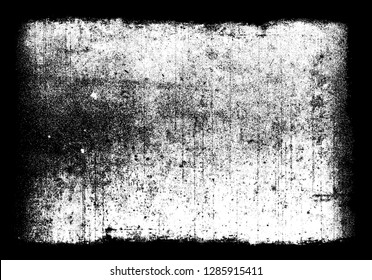 Abstract Dirty Or Aging Film Frame. Dust Particle And Dust Grain Texture Or Dirt Overlay Use Effect For Film Frame With Space For Your Text Or Image And Vintage Grunge Style.