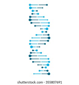 Abstract DNA Strand Symbol On White Background.