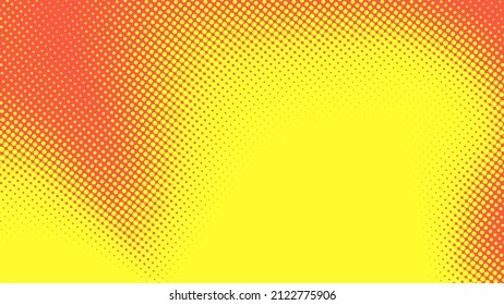 Abstract Dot Halftone Orange Yellow Colors Pattern Gradient Texture Background. Used For Graphics Summer Pop Art Comics Style.