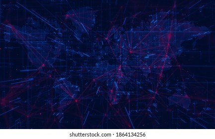 Abstract dot line structure background.