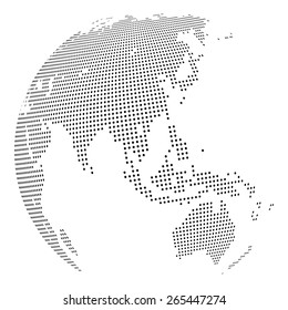 Abstract Dotted Globe, Central Heating Views Over East Asia