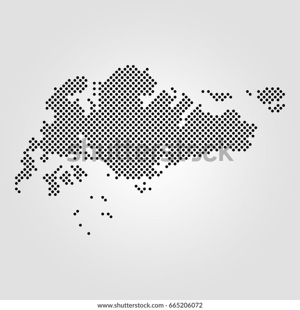 Abstract Dotted Map Singapore Stock Illustration 665206072 