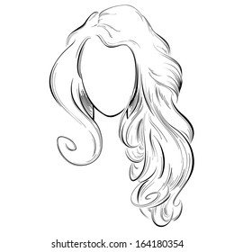 Abstract Drawing Long Hair Stock Illustration 164180354 | Shutterstock