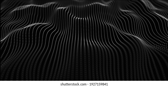 Abstract Dynamic Background With Wave. Big Data. 3D.