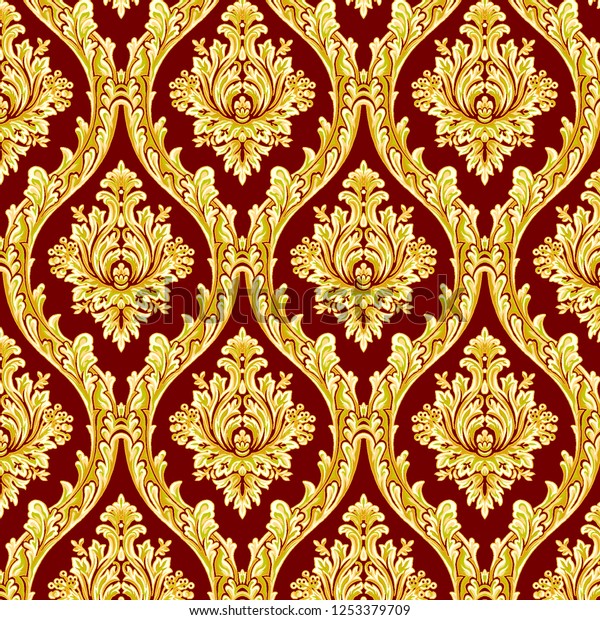 Abstract Elegance Pattern Floral Backgrounddamask Pattern Stock