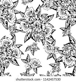 Abstract elegance seamless pattern with floral background