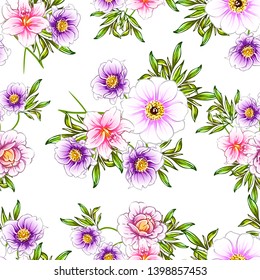 Abstract elegance seamless pattern with floral background