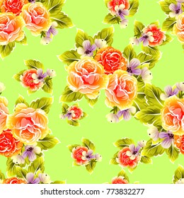 Abstract elegance seamless pattern with floral background