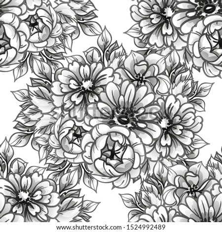 Abstract elegance seamless pattern with floral background