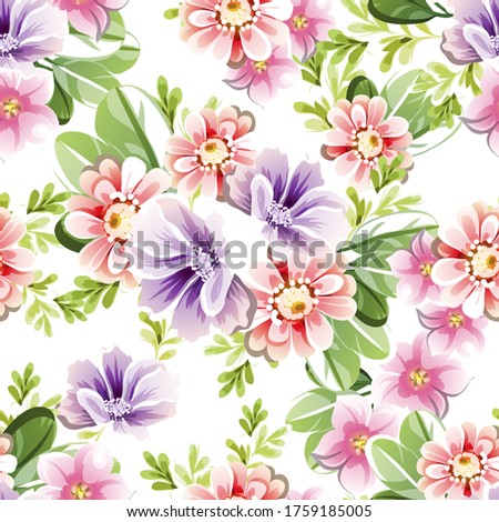Abstract elegance seamless pattern with floral background