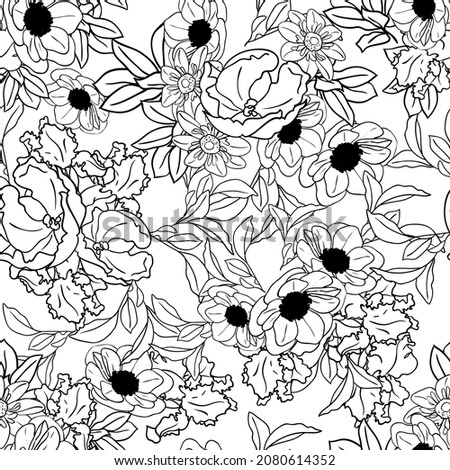 Abstract elegance seamless pattern with floral background