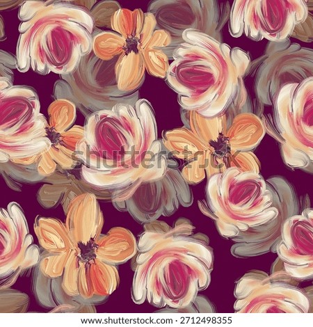 Abstract elegance seamless pattern with floral background