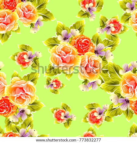 Abstract elegance seamless pattern with floral background