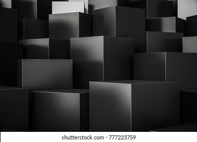 Abstract Elegant Cube Background, 3D Rendering