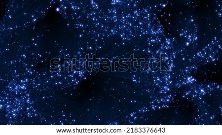 Abstract elegant glowing blue optical fiber background. 3D illustration concept of fibre cables swirl backdrop for global data transfer, communication technology and artificial intelligence showcase