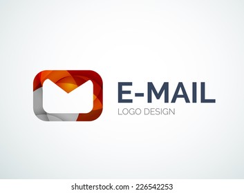 Abstract Email Logo Design Made Of Color Pieces - Various Geometric Shapes