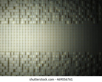 Abstract Empty Cubes. Wall Background. 3d Render Illustration