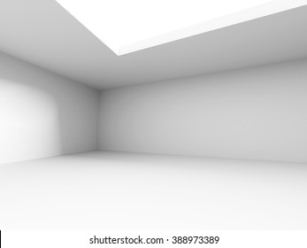 Abstract Empty White Room Interior. 3d Render Illustration