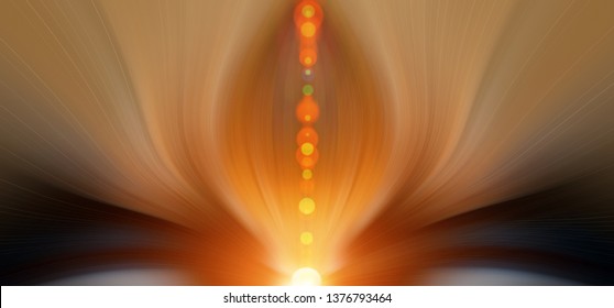 Abstract energy flower. Background for text: yoga, aura, light, glow, magic, hypnosis, meditation, dream, lotus, harmony. Mandala, esoteric - concept.