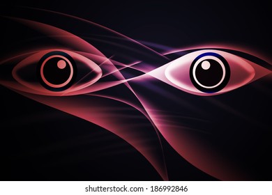 Abstract eye texture red background