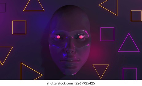 Abstract Face Light VJ Background