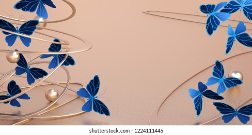 Fantasía abstracta mariposas azules