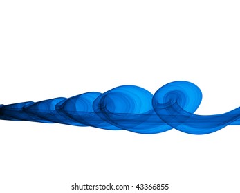 Abstract fantasy illustration simulating a smoke helix over white background