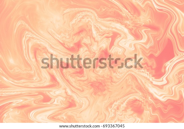 抽象的な空想の大理石のテクスチャー パステルピンクとオレンジの色の背景にロマンチックなフラクタル デジタルアート3dレンダリング のイラスト素材
