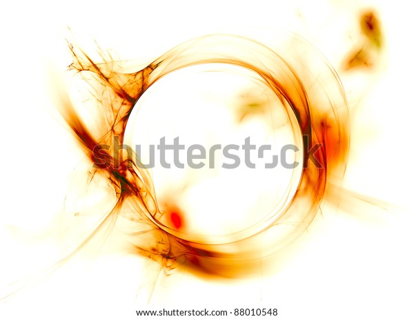 白い背景に抽象的な炎の円 のイラスト素材