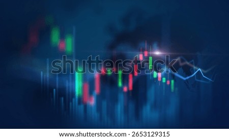 Abstract Financial Chart with Data Visualization in Blue Tones for Stock Market Analysis
