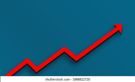  Abstract financial graph with uptrend line arrow and bar chart