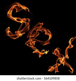 Abstract fire dance: dynamic composition presents stylized smoke shaped like S, O, and X letters with vibrant orange and yellow shades across dark backdrop, conveying warmth and energy through graceful flow. Fiery hues create dramatic visual impact as luminous elements contrast with black background, enhancing depth and striking appearance. Wispy tendrils swirl and intertwine in fluid motion, suggesting ethereal movement and artistic grace within this close-up view. Image evokes passion and creativity with abstract quality suitable for artistic presentations, graphic design projects, or promotional materials related to combustion themes. Composition utilizes digital illustration techniques to capture fiery imagery with sensual, mystical atmosphere that allows creative interpretation. Blazing colors and smoky patterns form intricate mandala-like designs, offering visual symbolism for transformation concepts in brand marketing contexts. This artwork combines vivid color photo aesthetics with hand-drawn aesthetic elements to create alluring, provocative visual experience.