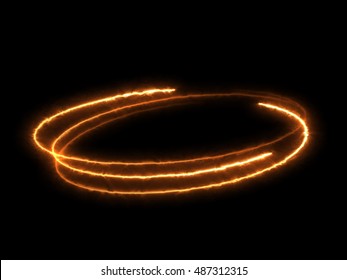 Abstract Fire Effect Element Design on Black Background