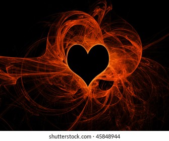 abstract fire heart