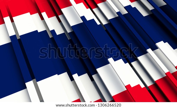Abstract Flag of Thailand. 3D illustration -\
Illustration 