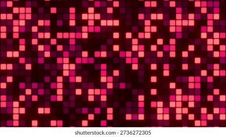 Abstract Flickering Red Pixel Grid 