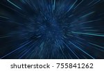 Abstract flight in space hyper jump 3d illustration