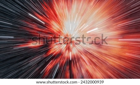 Abstract flight in space hyper jump  illustration 