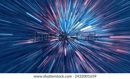 Abstract flight in space hyper jump  illustration 