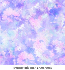 Abstract Floral Pastel Tie Dye Print 