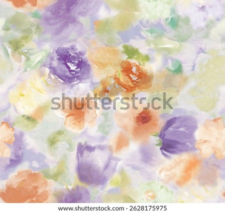 Abstract floral seamless pattern, cold color. Bright colors, painting on a light background. Romantic blossoms, Romantic pattern for fashion, scarf, dress