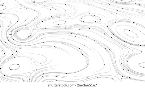 Abstract flow lines 2d illustration. Fluid dynamics, energy currents, and motion design. Perfect for science communication, corporate videos, advertising campaign