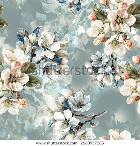 Abstract Flower All Over Pattern Design 