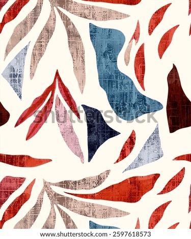 Abstract flower blooming design. Pattern with floral seamless. Grunge textured abstract art vector with flower and plants in watercolor style